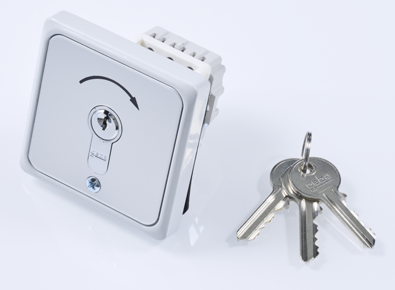 Mannus Elektroschranke Unterputz Profilzylinderschalter Unterputzdose mit Tast- und Rastfkontakt - nur bestellbar in Verbindung mit einer Elektroschranke (MA-700009) Bild-01