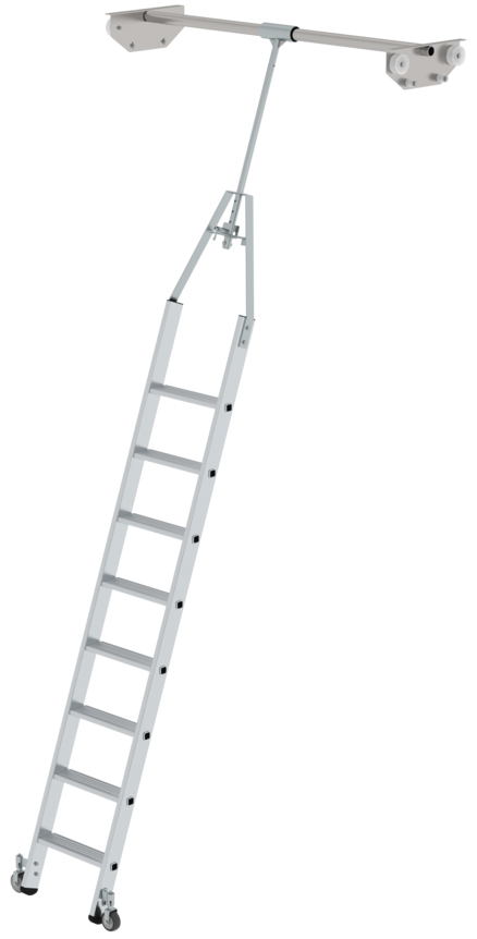 Günzburger Regalleiter für Doppelregal drehbar Alu 8 Stufen Leiter seitlich drehbar (GB-44508) Bild-01