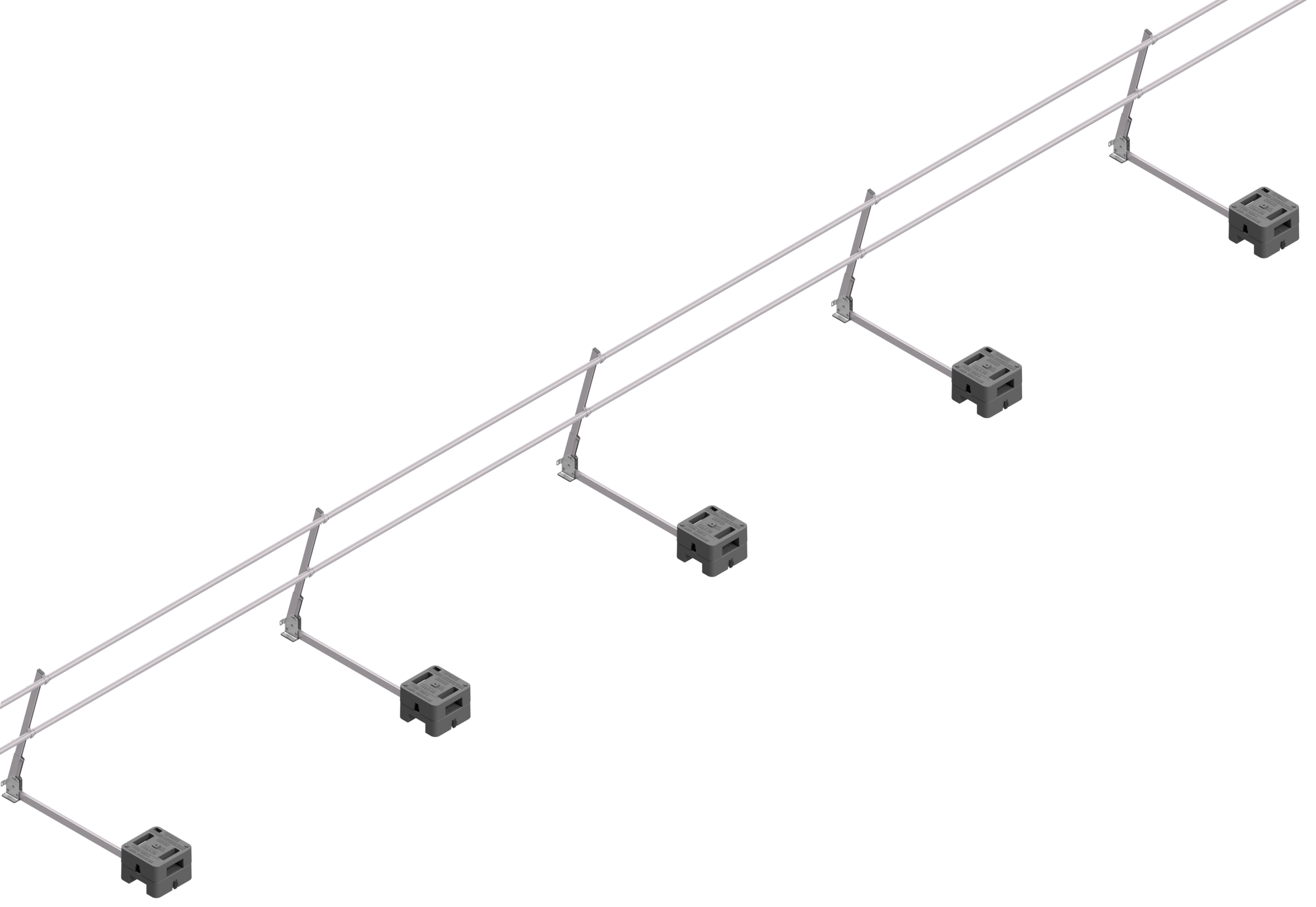 Hymer HYGHTS Flachdach Geländersystem neigbar mit langem Ausleger - 15,00 m Flachdachseitenschutz-Komplettset Alu-Edelstahl | mobile Absturzsicherung verstellbar -5° bis 30° mit Auslegerlänge 1,50 m (HY-30512415) Bild-01