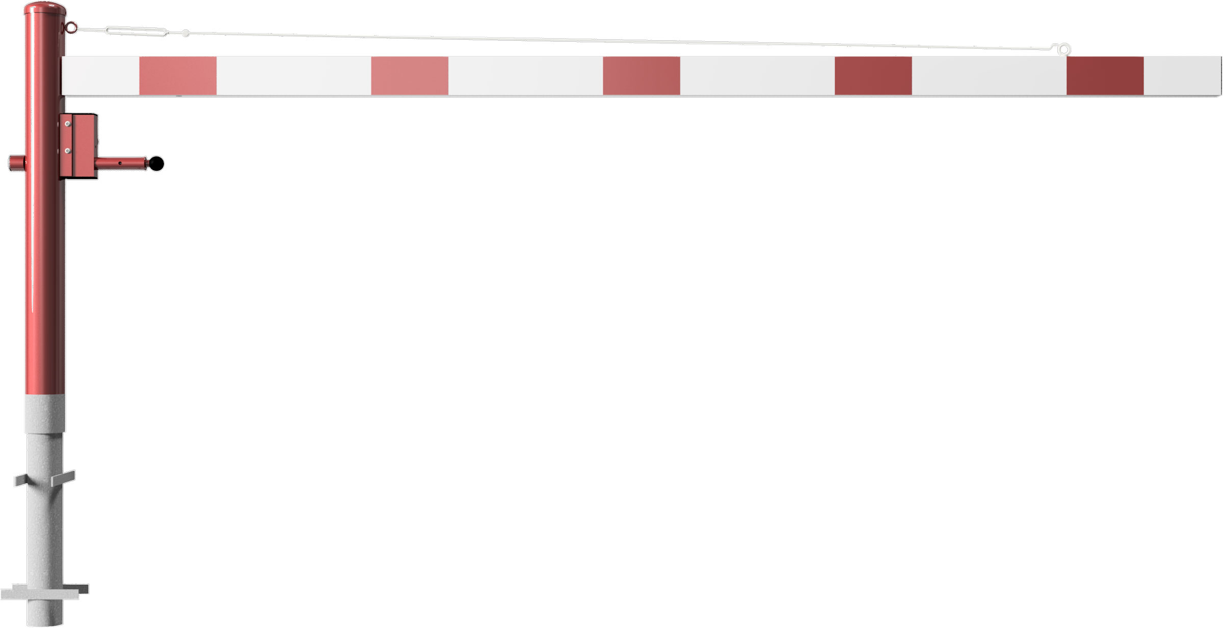 Schake Drehschranke - Schrankenbaum 100 x 50 mm OED weiß | rot - 3000 mm