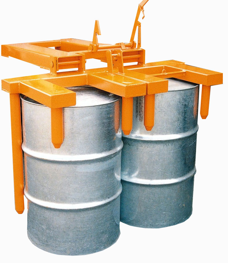Bauer Fasswender FW-II - RAL 2000 Fassgreifer für 2 Fäseer 200 Liter - Fasswender gelborange pulverbeschichtet (BA-4468-02-0000-1) Bild-01