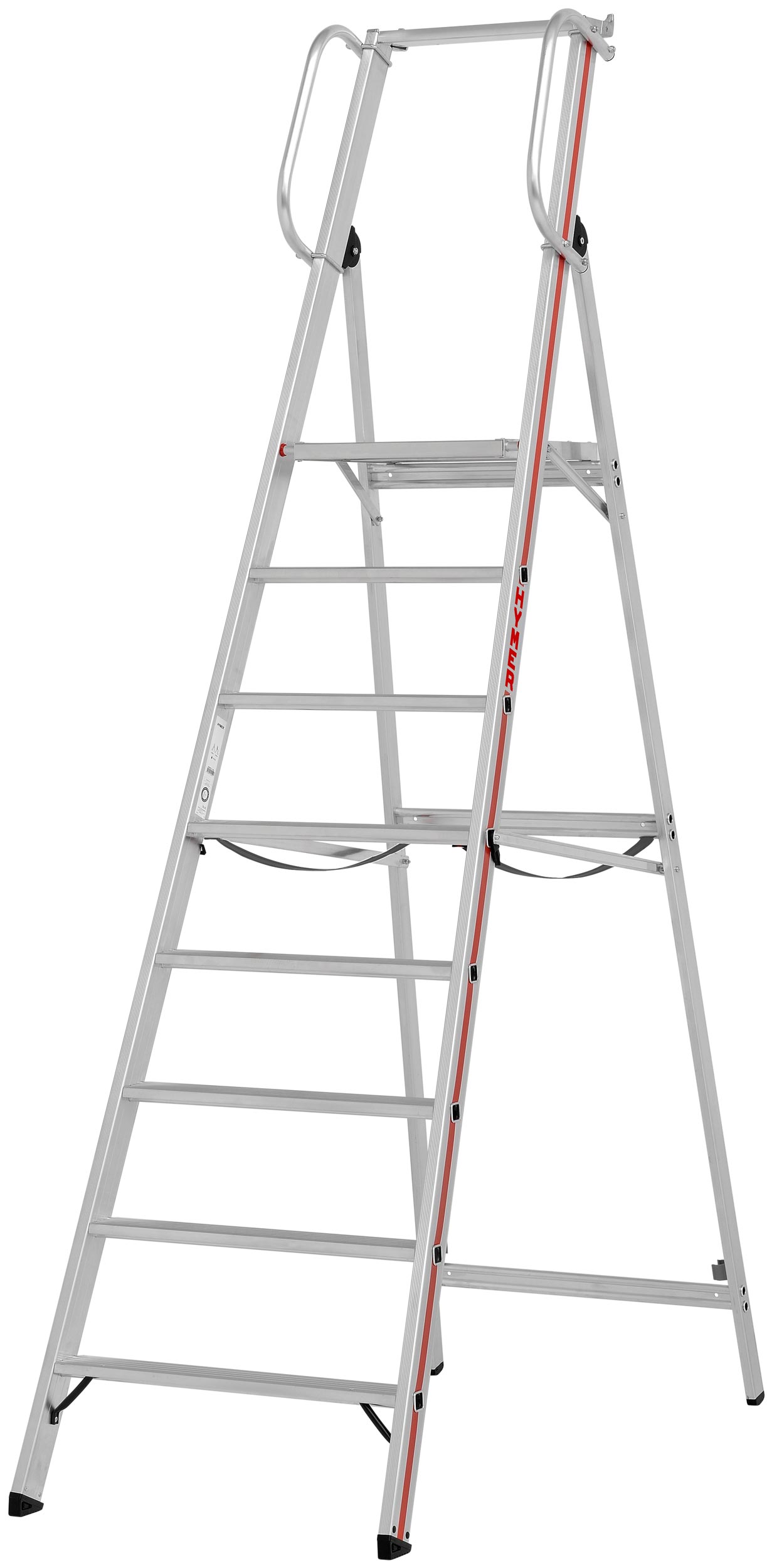 Vorschau: Hymer Plattformleiter 8 Stufen Leiter mit Handlauf (HY-808008) Bild-01