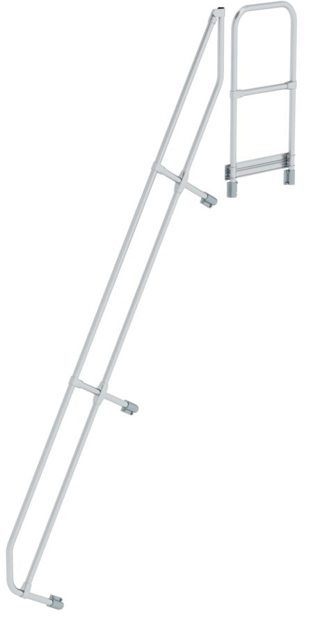 Günzburger Treppen- | Podestgeländer Podesttreppe 60° 12 Stufen Einseitiger Handlauf für Alutreppe 60° (GB-600592) Bild-01