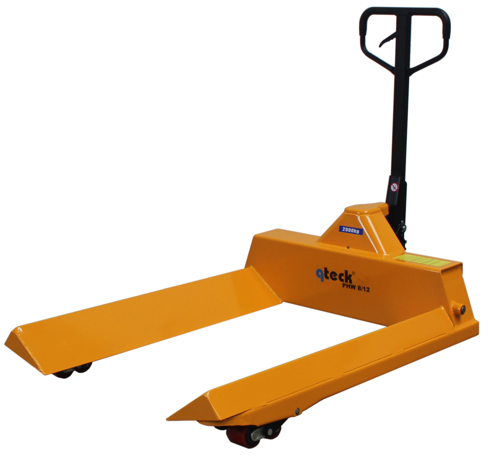 qteck Prismenhubwagen PHW8|12 - Gabellänge 1150 mm - Rollenware Ø 800-1200 mm Rollenhubwagen Traglast 2000 kg - Gabelhubwagen für Spulen mit Ø 800-1200 mm (QT-27PHW08001200) Bild-01