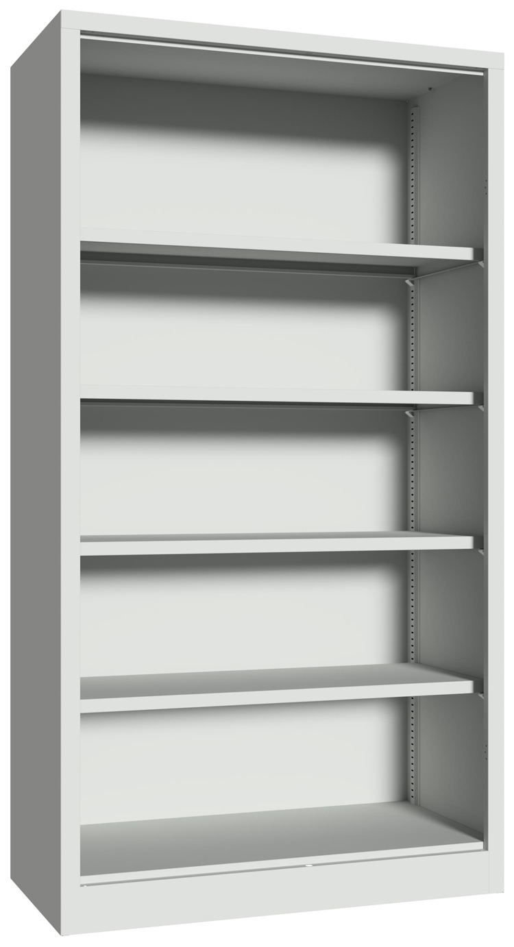Pavoy Regalschrank 1950 x 1000 x 500 mm - 4 Fachböden pulverbeschichtet - RAL 7035 Werkstattschrank ohne Türen Stahl mit Fachböden 983 x 465 mm - Korpus lichtgrau | Böden lichtgrau  (PA-31310-100-581-735) Bild-01