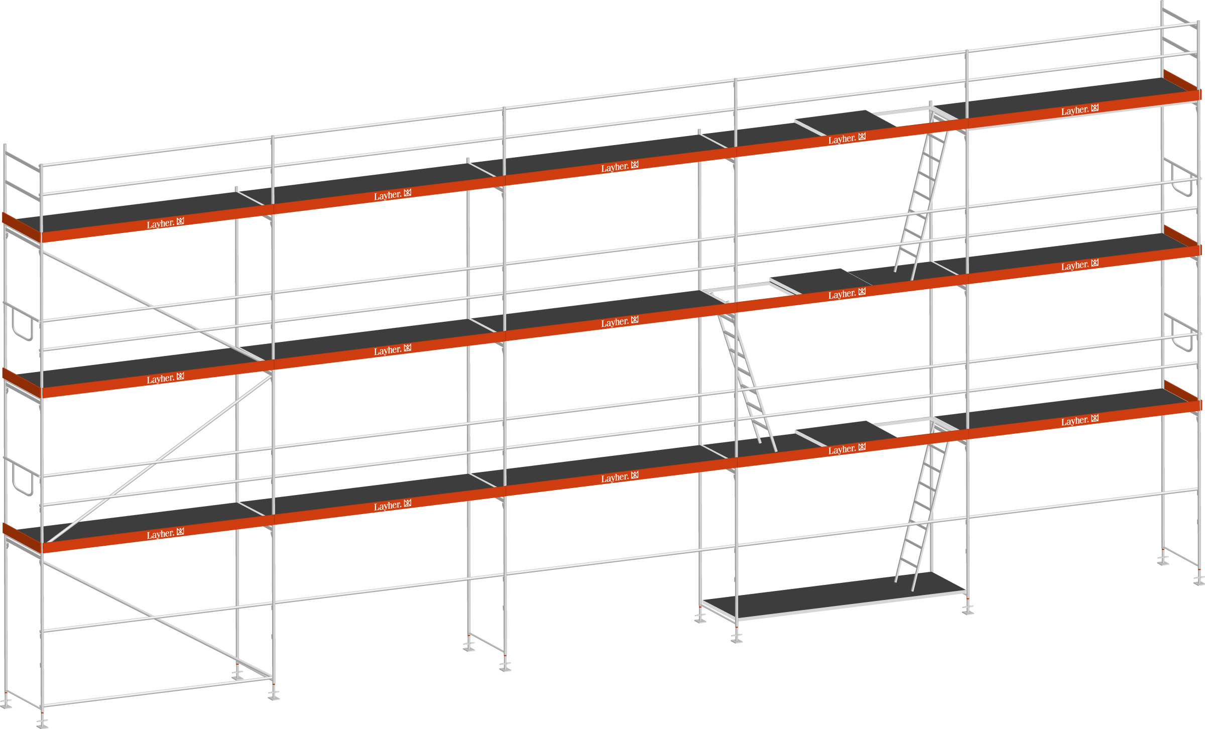 Layher Blitz Gerüst 70 Alu mit Robustboden 126 m²