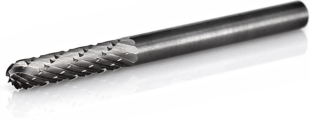 procut Hartmetallfrässtift -lange Ausführung- Walzenrundform WRC C30312-6-50 mm Schaft-∅ 3 mm - Kopf-∅ 3 mm - Kreuzverzahnung (PC-C30312-6-50-mm) Bild-01