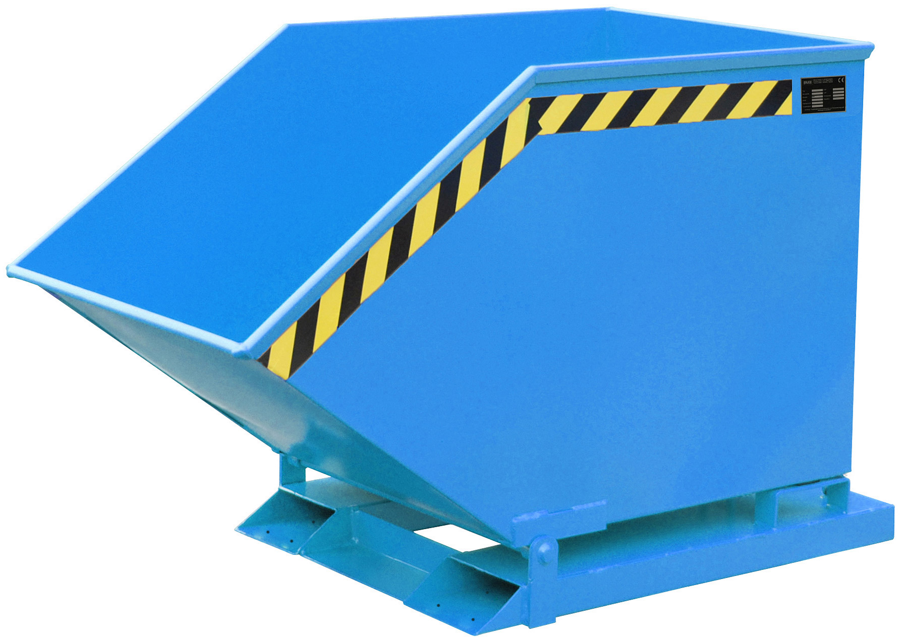 Bauer Muldenkipper SKK-600 - RAL 5012 Kippmulde 600 Liter für Stapler mit Ablasshahn - Schuttmulde lichtblau pulverbeschichtet (BA-4541-10-0000-3) Bild-01