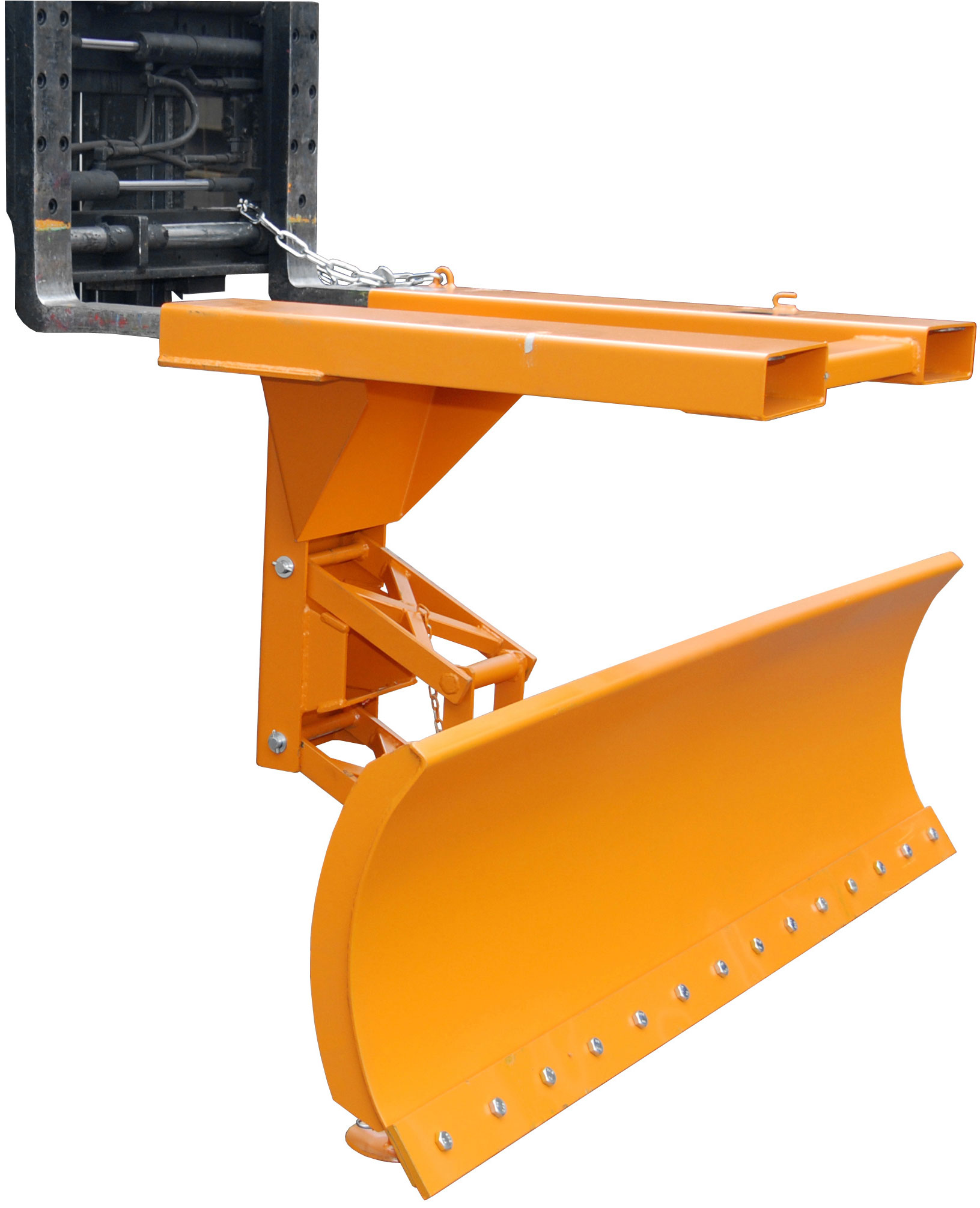 Bauer Schneepflug SCH-P-S-240 Schneeschild mit Stahlschürfleiste für Gabestapler - Schneeräumer gelborange pulverbeschichtet (BA-4428-20-0000-1) Bild-01