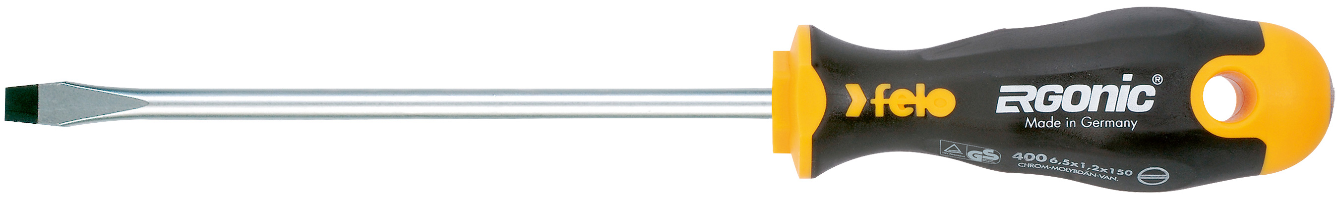 Felo Schraubendreher ERGONIC 400 Schlitz SL 5,0 x 0,8 x 150 mm Schlitz-Schraubendreher | Schraubenzieher - Serie 400 (FL-40005510) Bild-01