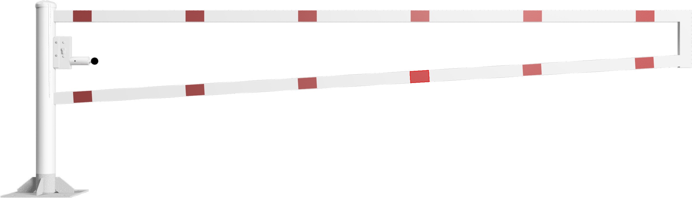 Schake Drehschranke - Schrankenbaum 60 x 40 mm OEP weiß | rot - 3500 mm