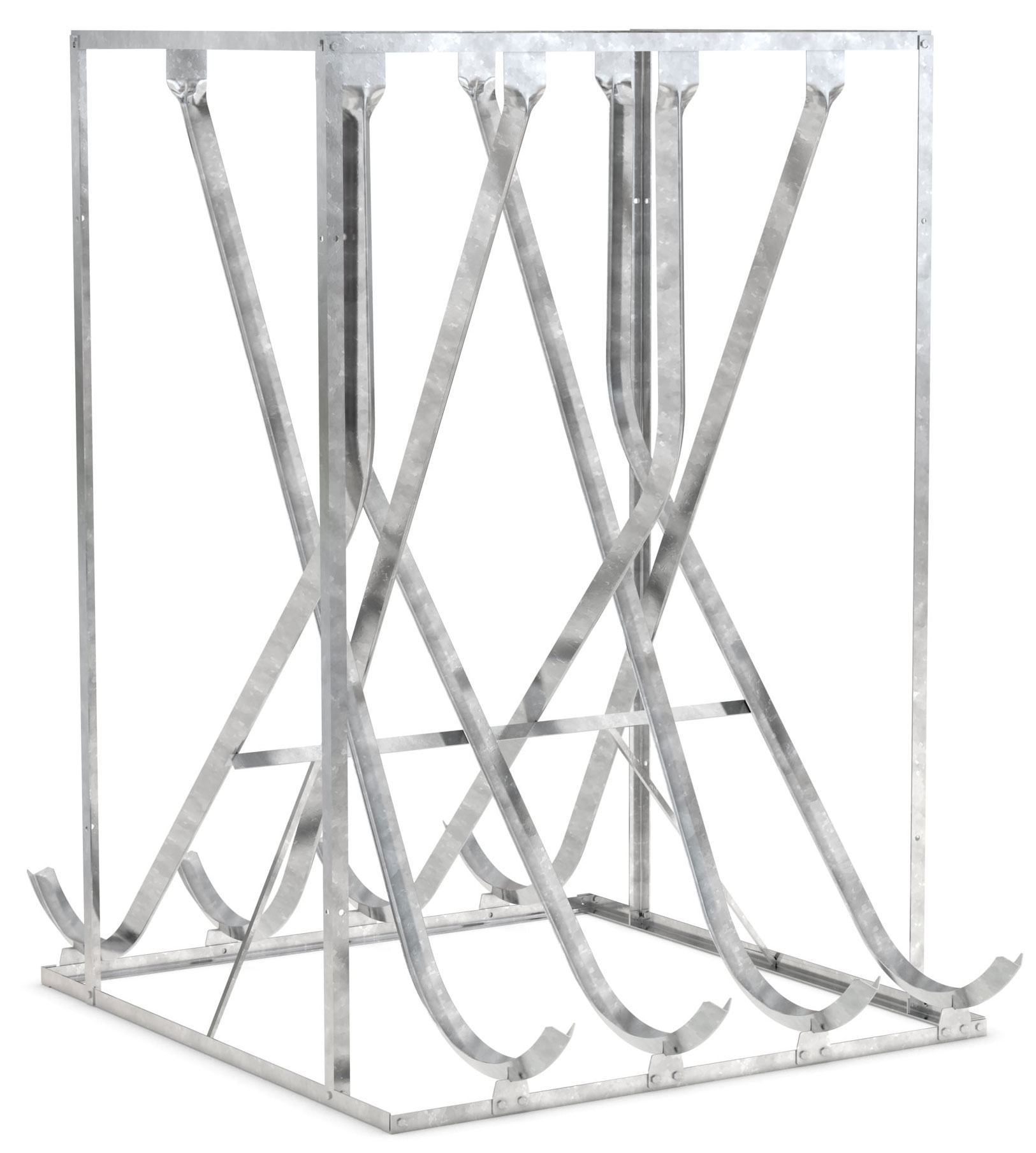 WSM Fahrradständer Schräghochparker SF Stahl - 8 Einstellplätze Fahrradparker für Schrägeinstellung für Freiaufstellung zweiseitig befahrbar - Fahrradständer Stahl verzinkt (WSM-105500144) Bild-01