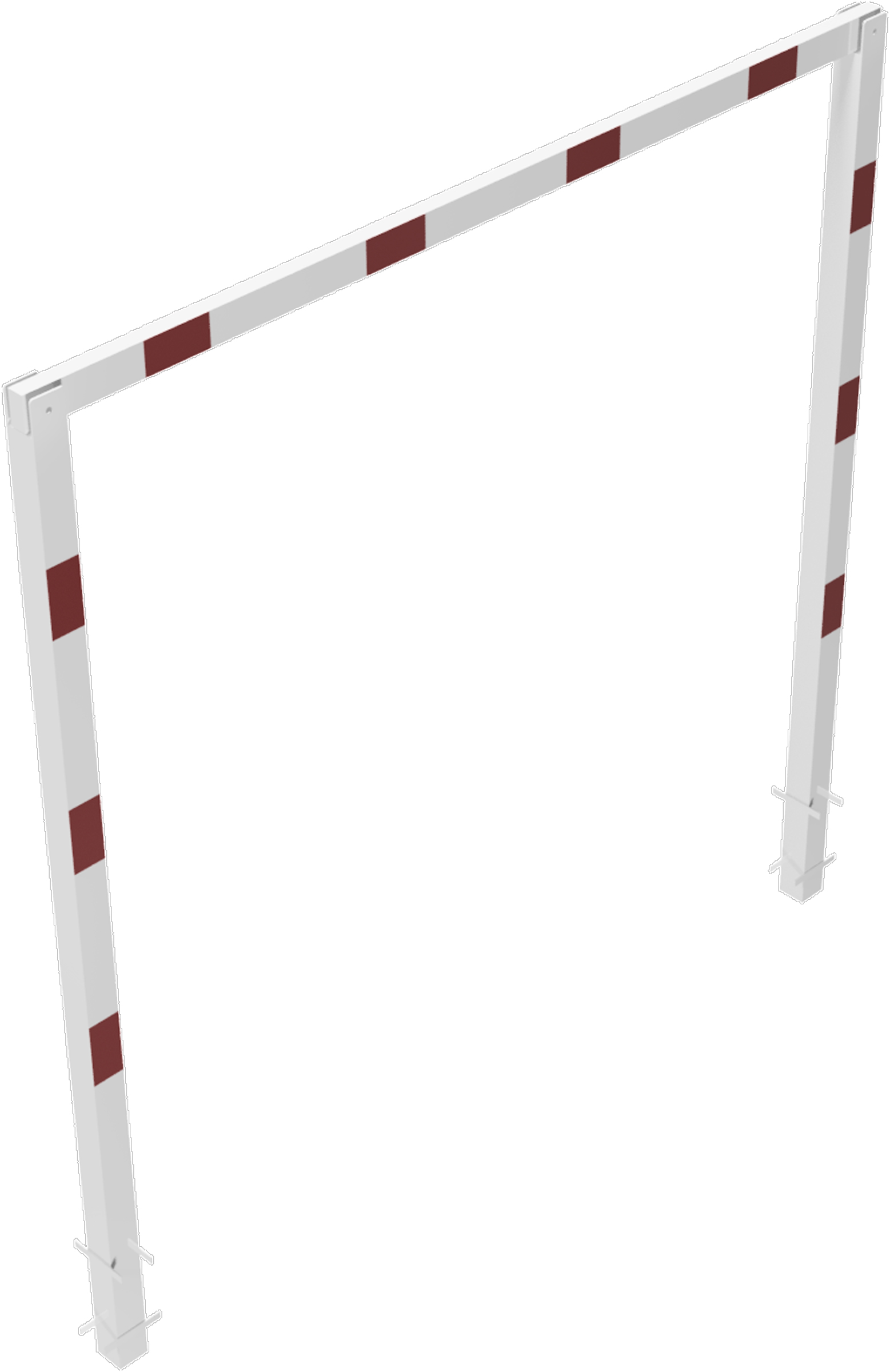Schake Höhenbegrenzer feststehend - 2 Standpfosten Stahl OE 100 x 100 mm weiß | rot - 3000 mm