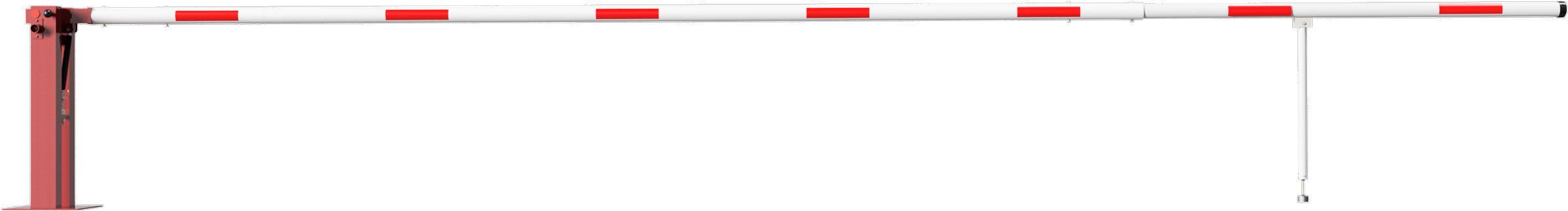Schake Schranke mit Gasdruckfeder und Pendelstütze - Schrankenbaum Ø 80 mm ODD - 7000 mm