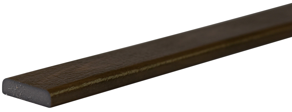 Knuffi Wandschutz Profil Typ F 40 x 11 mm Holz khaki PU - 1,00 m Standard Warnschutz Profil Flachleiste extra schmal aus Polyurethan - Flächenprofil einfarbig mit selbstklebender Fläche (SM-PF-100072) Bild-01