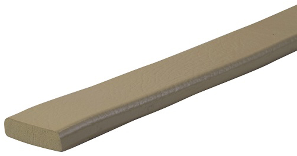 Knuffi Wandschutz Profil Typ F 40 x 11 mm beige PU - 1,00 m Standard Warnschutz Profil Flachleiste extra schmal aus Polyurethan - Flächenprofil einfarbig mit selbstklebender Fläche (SM-PF-900405) Bild-01