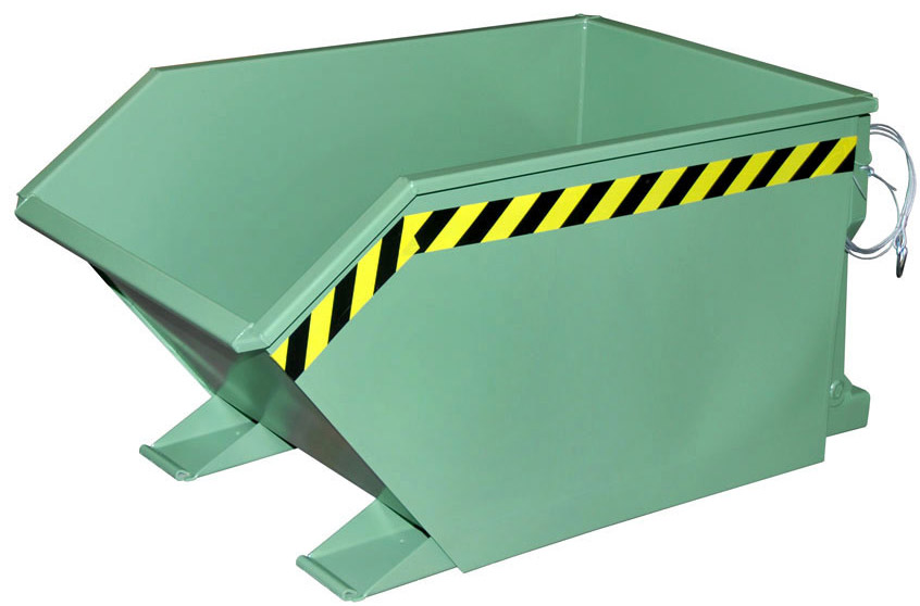 Bauer Muldenkipper GU-500 - RAL 6011 Kippmulde 500 Liter für Stapler - Schuttmulde resedagrün pulverbeschichtet (BA-4409-02-0000-4) Bild-01
