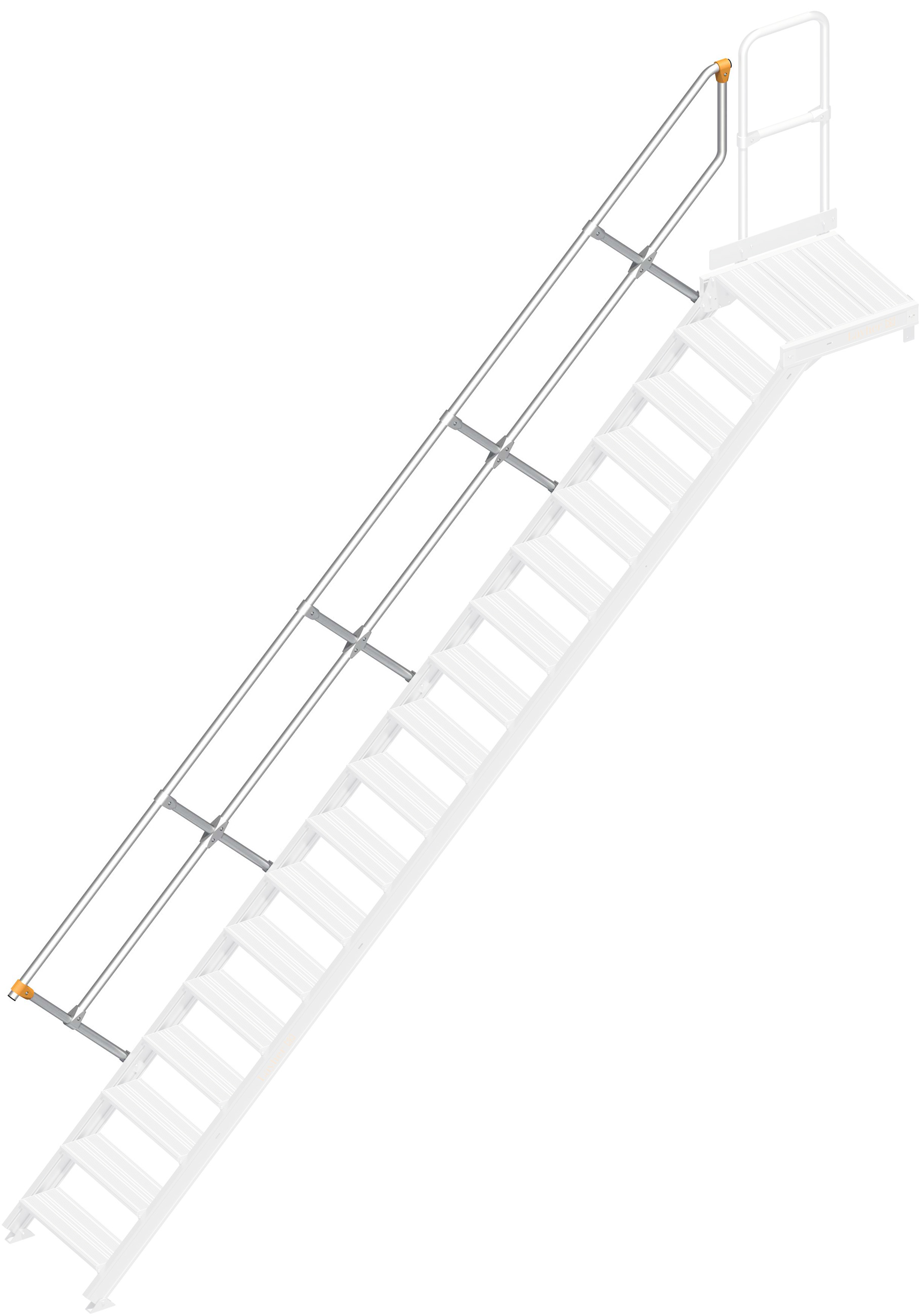 Layher Handlauf Plattformtreppe | Überstieg 45° 18 Stufen