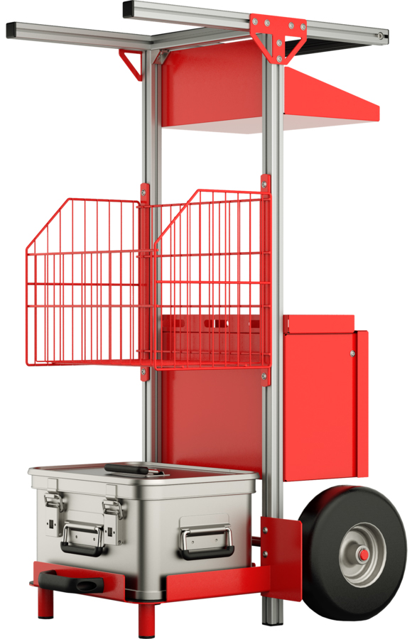 Munk SafeCaddy - Mobile Brandmeldeanlage Transportkarre für Rettungstechnik zur Selbstbestückung (GB-114702) Bild-01