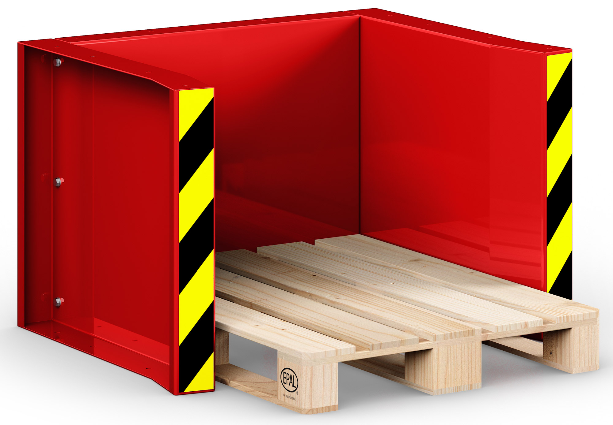 RR Industrietechnik Paletten Stapelstation RPS-05 - RAL 3000 Palettenspender für 5 Stück Europaletten - Palettenmagazin feuerrot pulverbeschichtet (RR-130500173) Bild-01