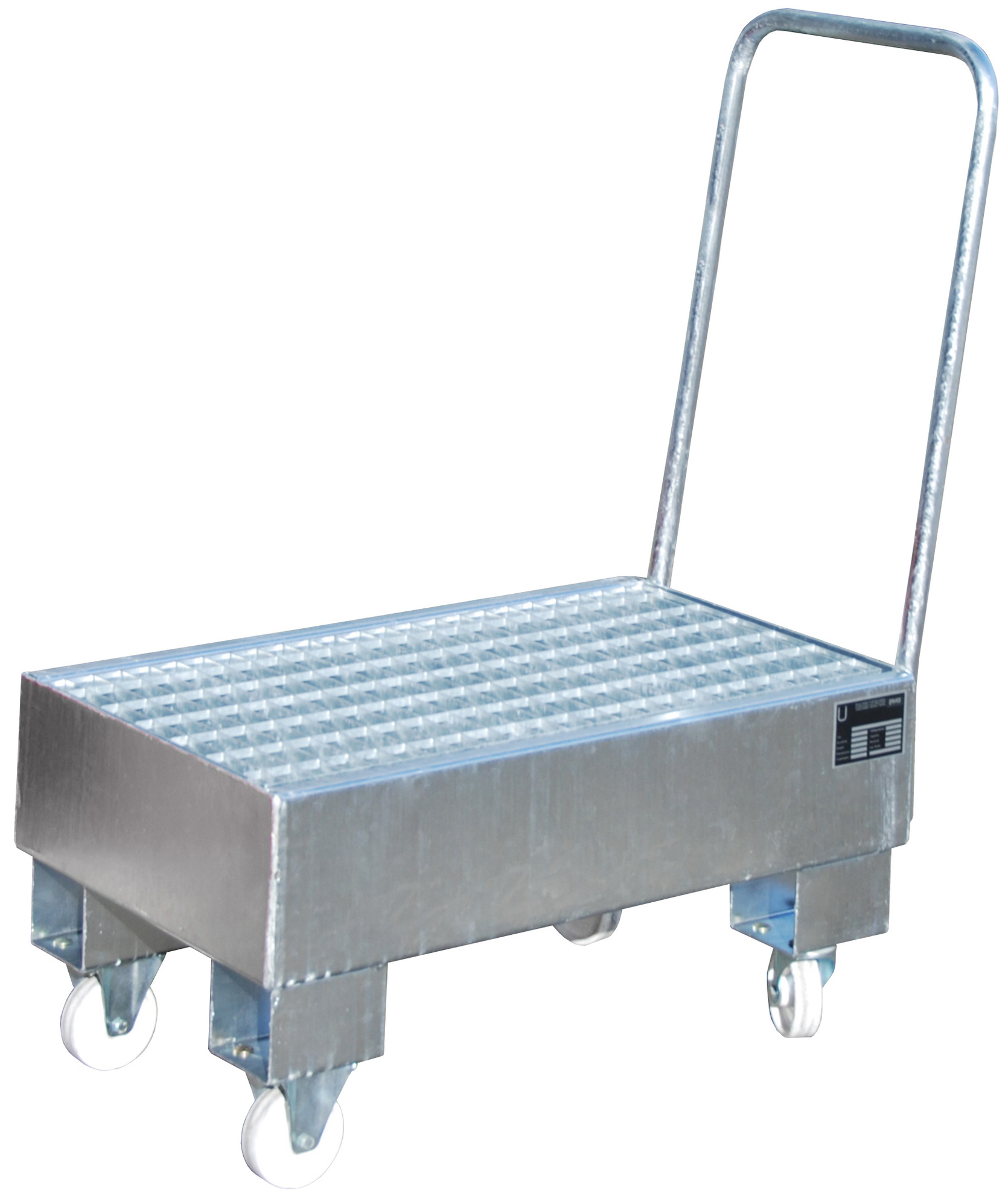 Bauer Auffangwanne fahrbar Stahl AW 60-1 SR - verzinkt Gefahrstoffwanne mobil verzinkt - Stahlwanne für 2 Fässer 60 Liter stehend (BA-4471-92-0000-7) Bild-01