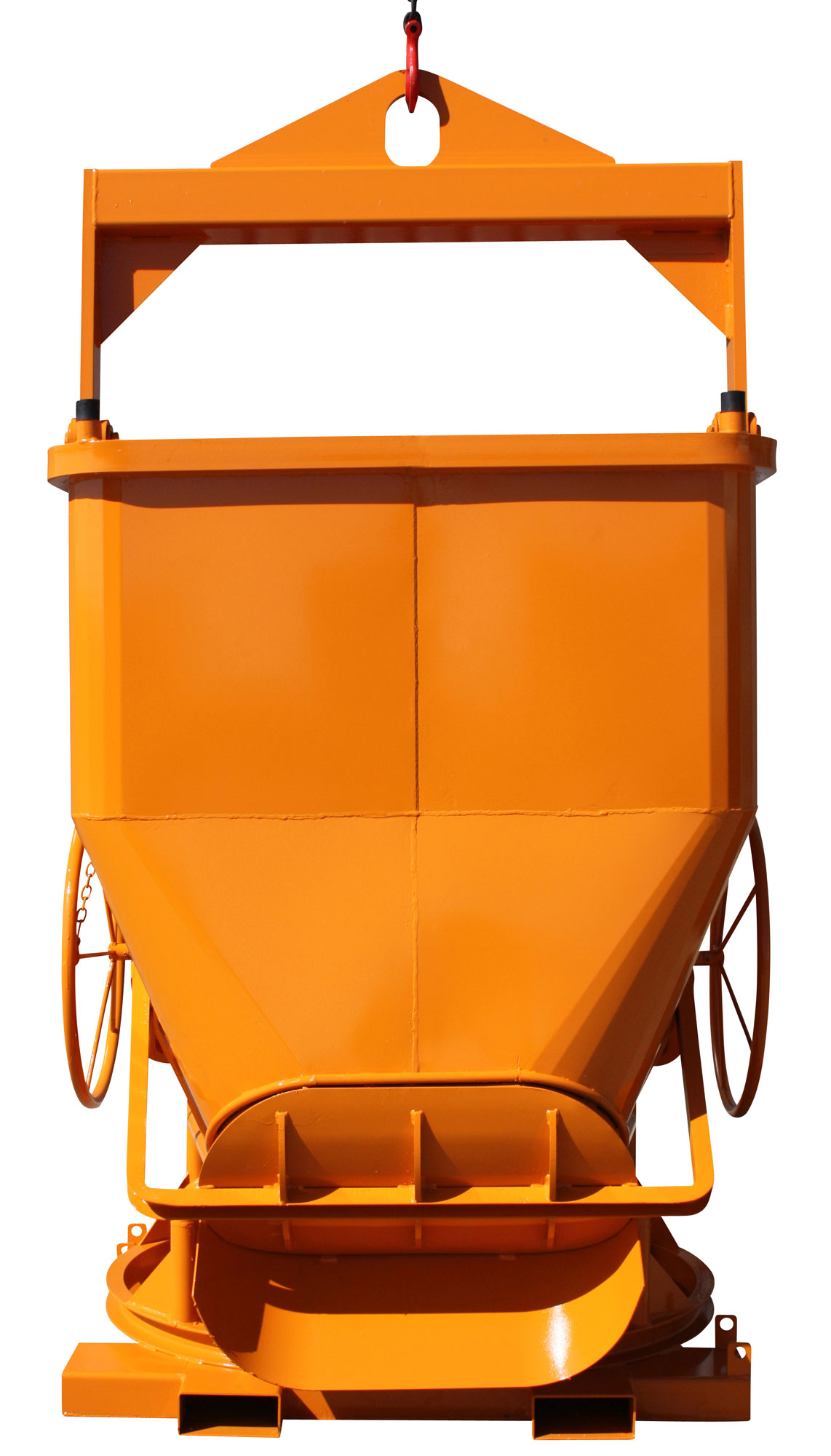 Eichinger Betonsilo 1028H|3 - 250 Liter Betonkübel eckig mit Handrad und Traverse - seitlicher Auslauf - Betonbombe ovale Form (EI-10280311000000) Bild-01