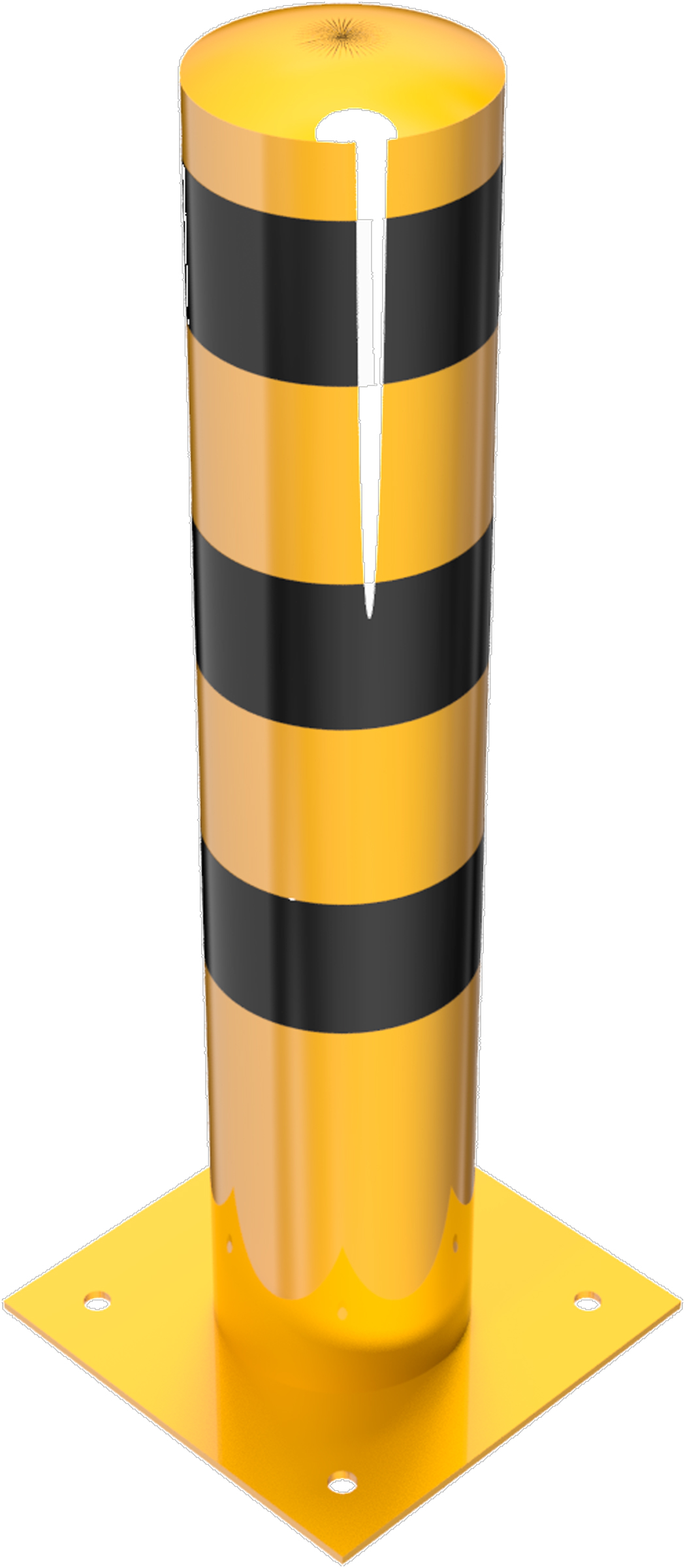 Schake Stahlrohrpoller OD Ø 193 mm gelb | schwarz - 1,00 m