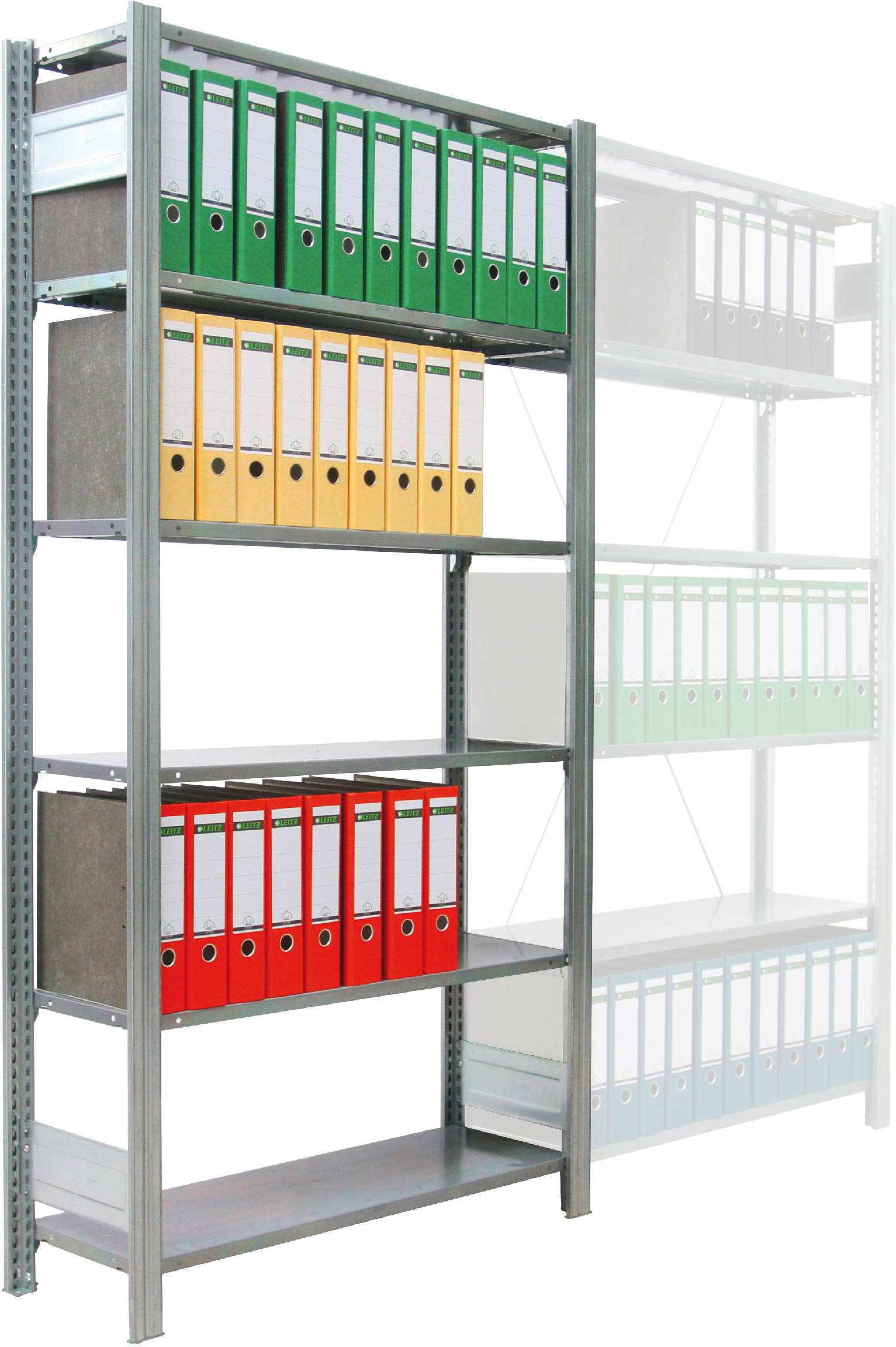 Regalwerk BERT Büroregal 80|65 Anbaufeld 2000 x 875 x 300 mm Fachlast 80 kg - 6 Fachböden - 5 Ordnerebenen (RW-B3-35109-30) Bild-01