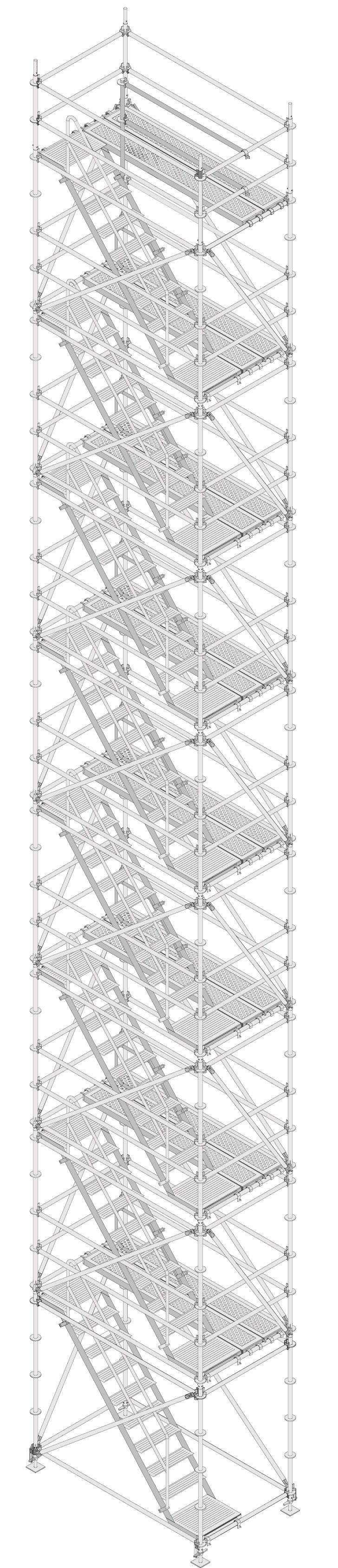 Layher Allround Modultreppenturm 8 Etagen