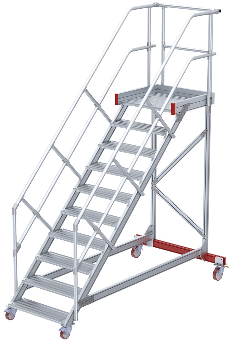 euroline Wartungsbühne 45° 10 Stufen - 800 mm
