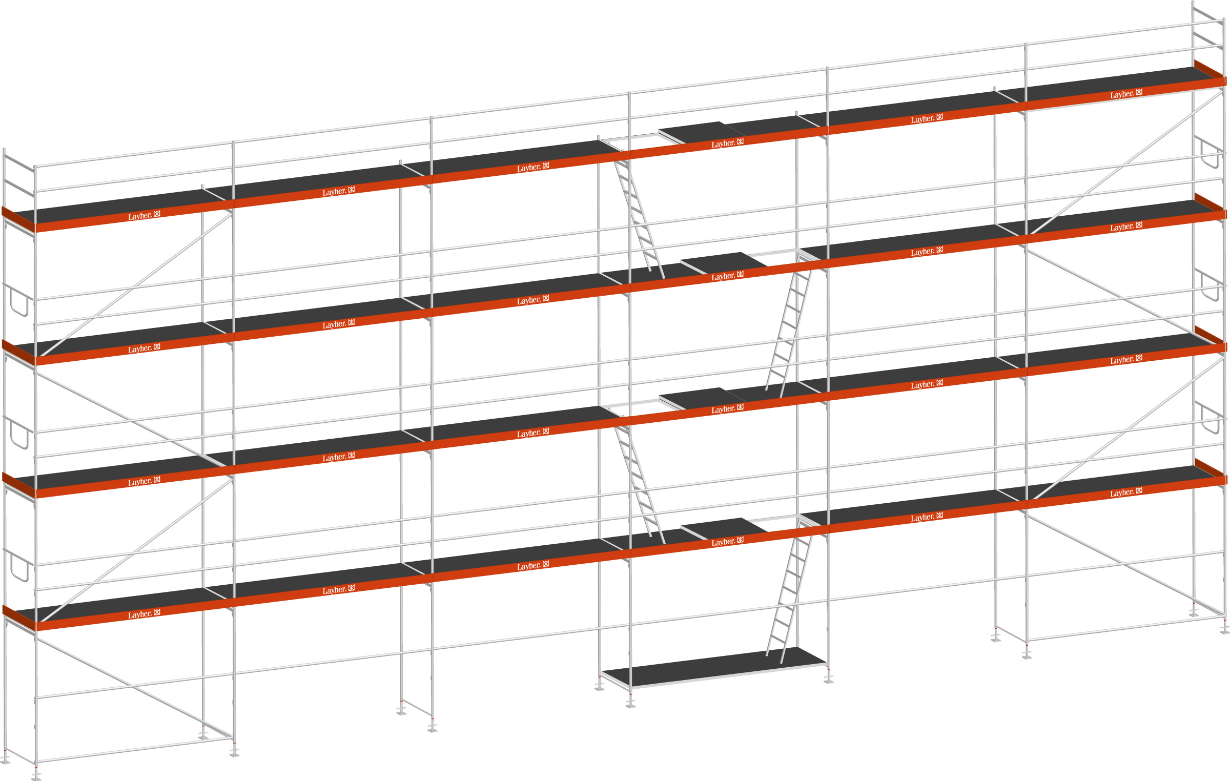 Layher Blitz Gerüst 70 Alu mit Robustboden 188 m²