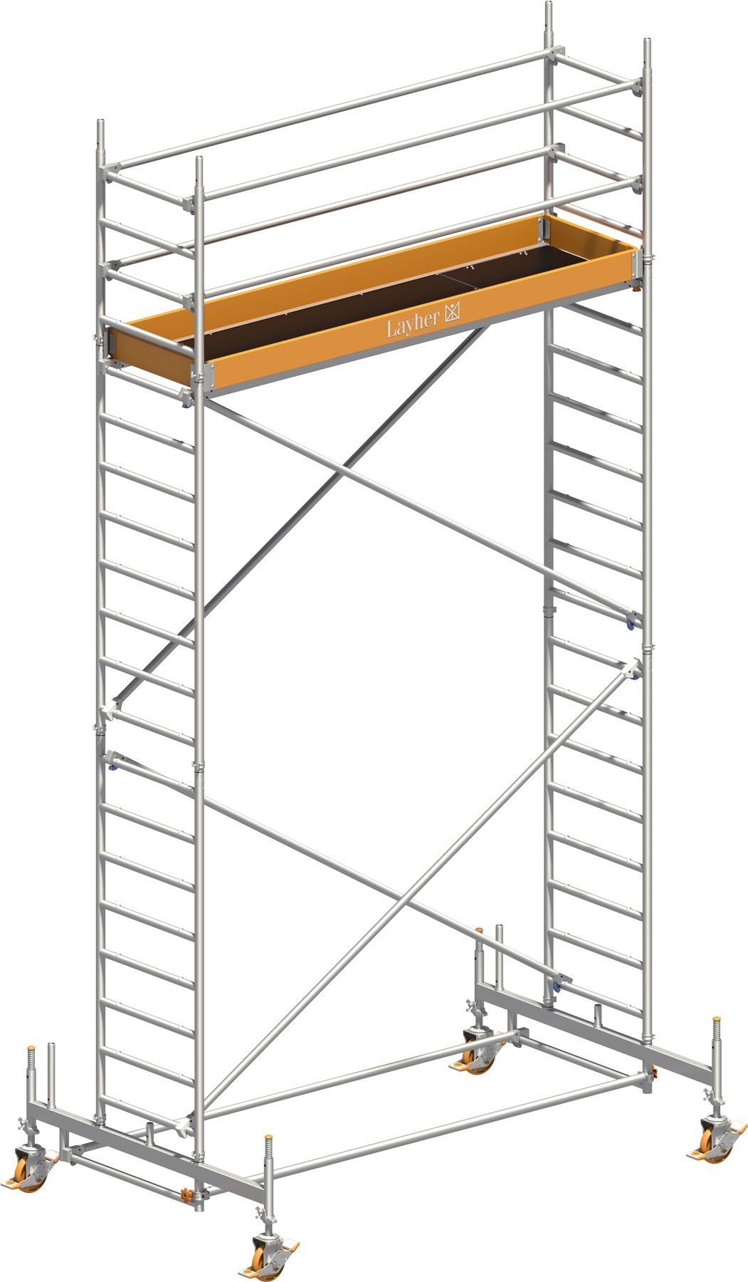 Fahrgerüst Layher Uni Standard 1104 mit Geländer-Optimierung