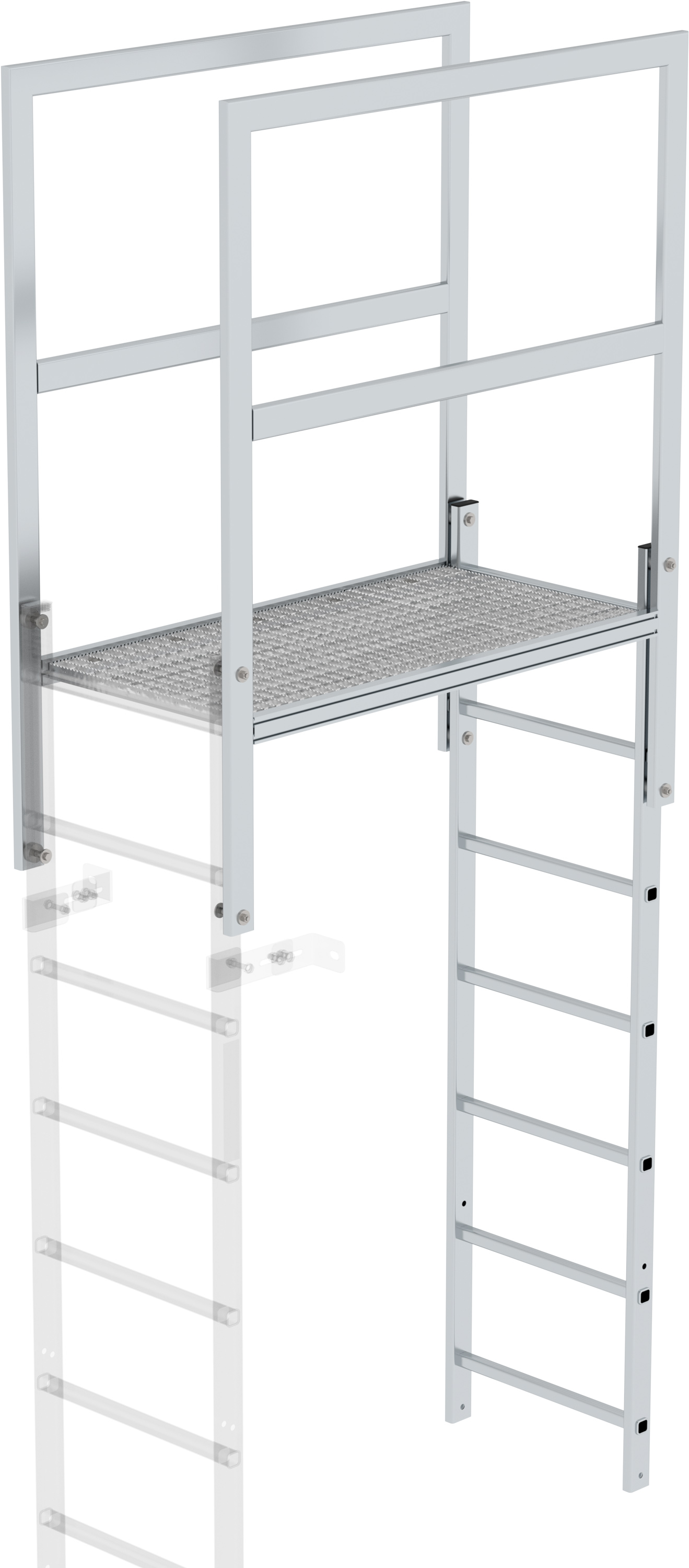 Günzburger Attika-Überstieg Aluminium blank - 1200 mm