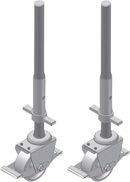 ZARGES Rollgerüst Lenkrolle mit Spindel 600 - 2er Set