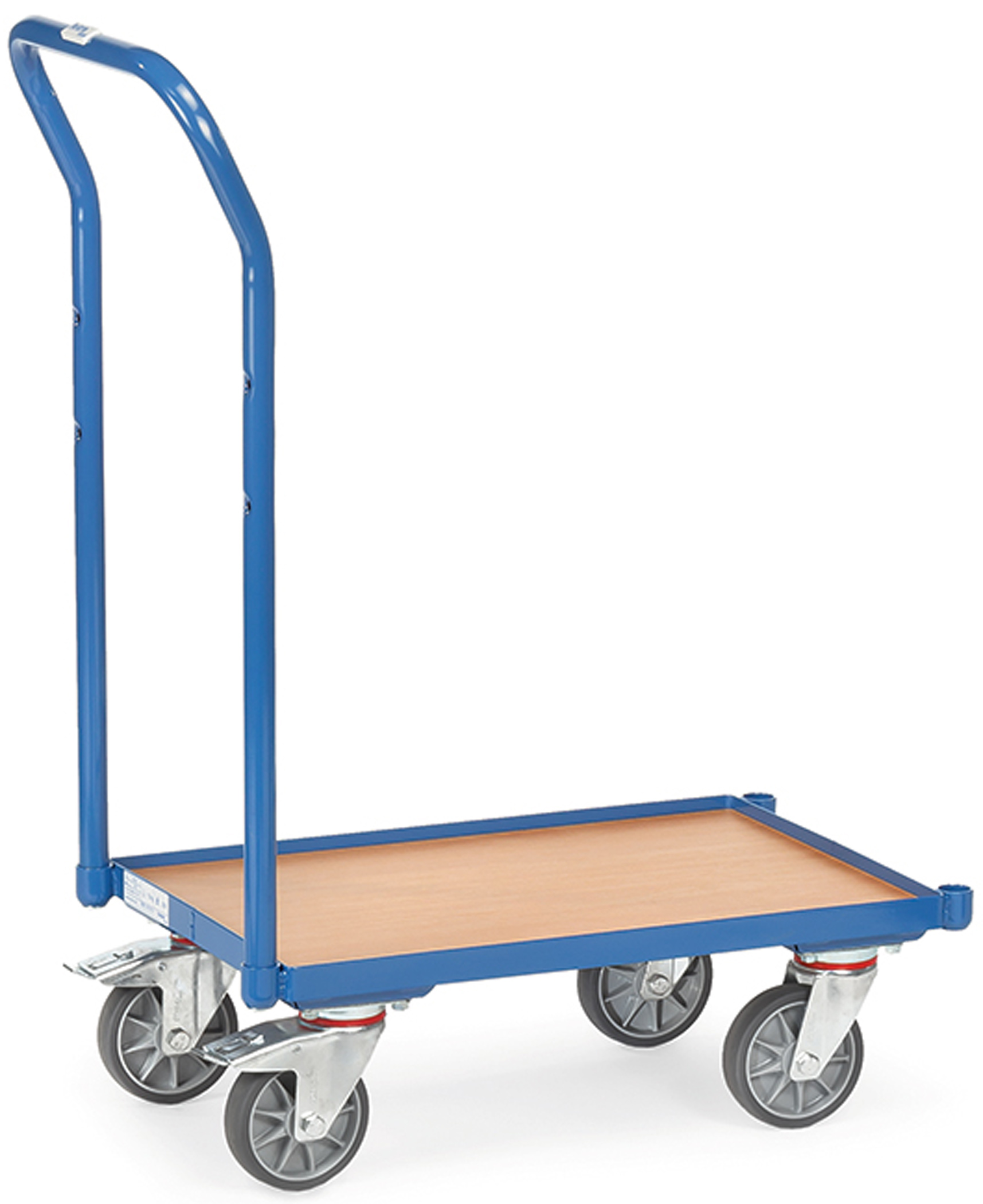 Fetra Eurokastenroller AR mit Schiebebügel und Holzplattform 605 x 405 mm