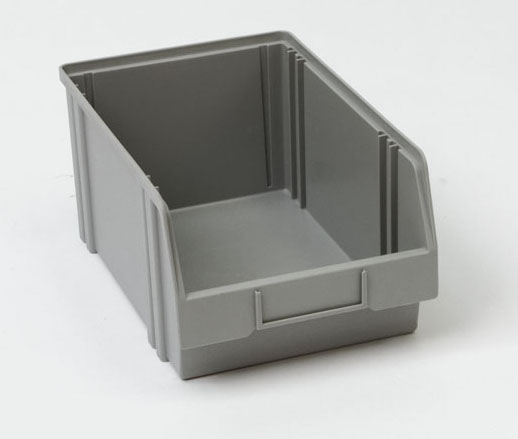 Regalwerk BERT Sichtlagerkasten Größe 4 grau Kasten aus hochwertigem Polystyrol (RW-B9-13102-GRAU) Bild-01