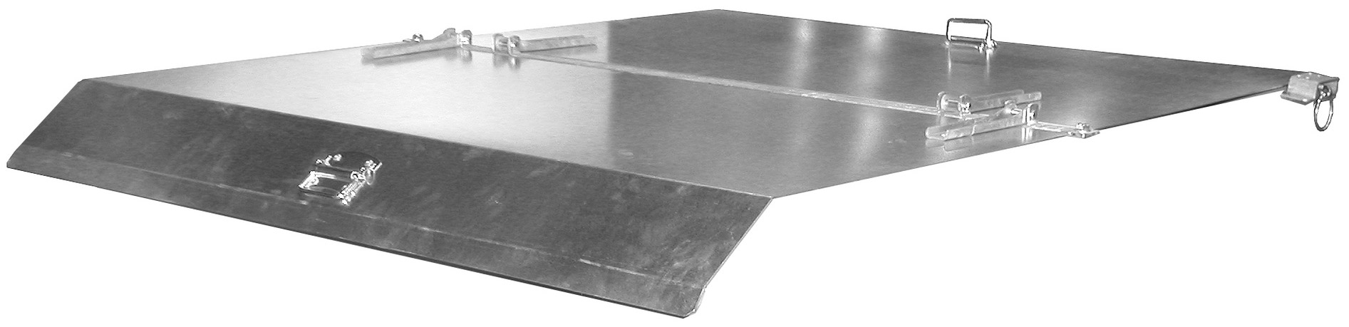 Bauer Deckel verzinkt Kippbehälter NK 100 2-teiliger Deckel für Muldenkipper - Stahl verzinkt (BA-4412-04-0800) Bild-01