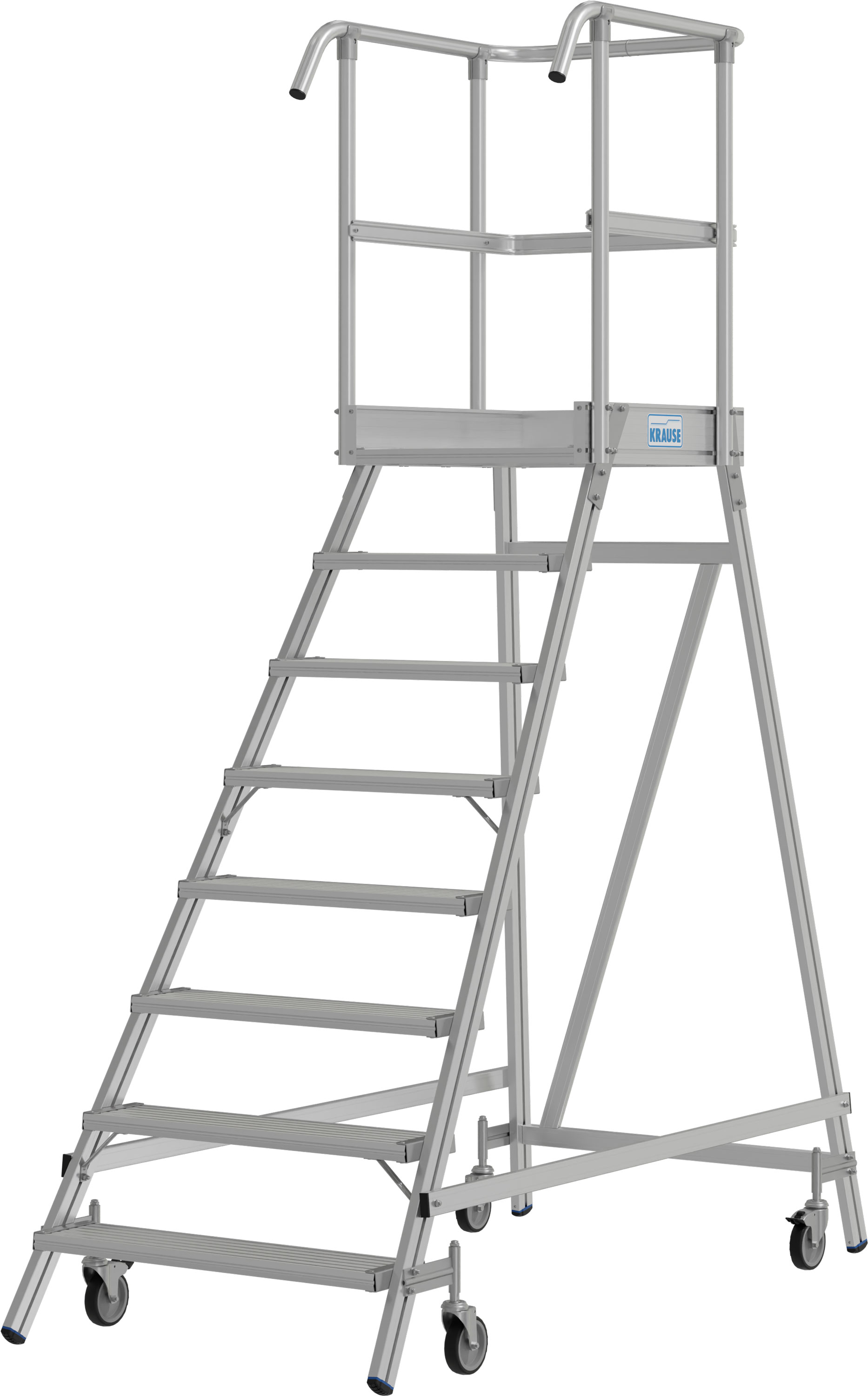 Krause Alu-Podestleiter mit Lenkrollen 8 Stufen