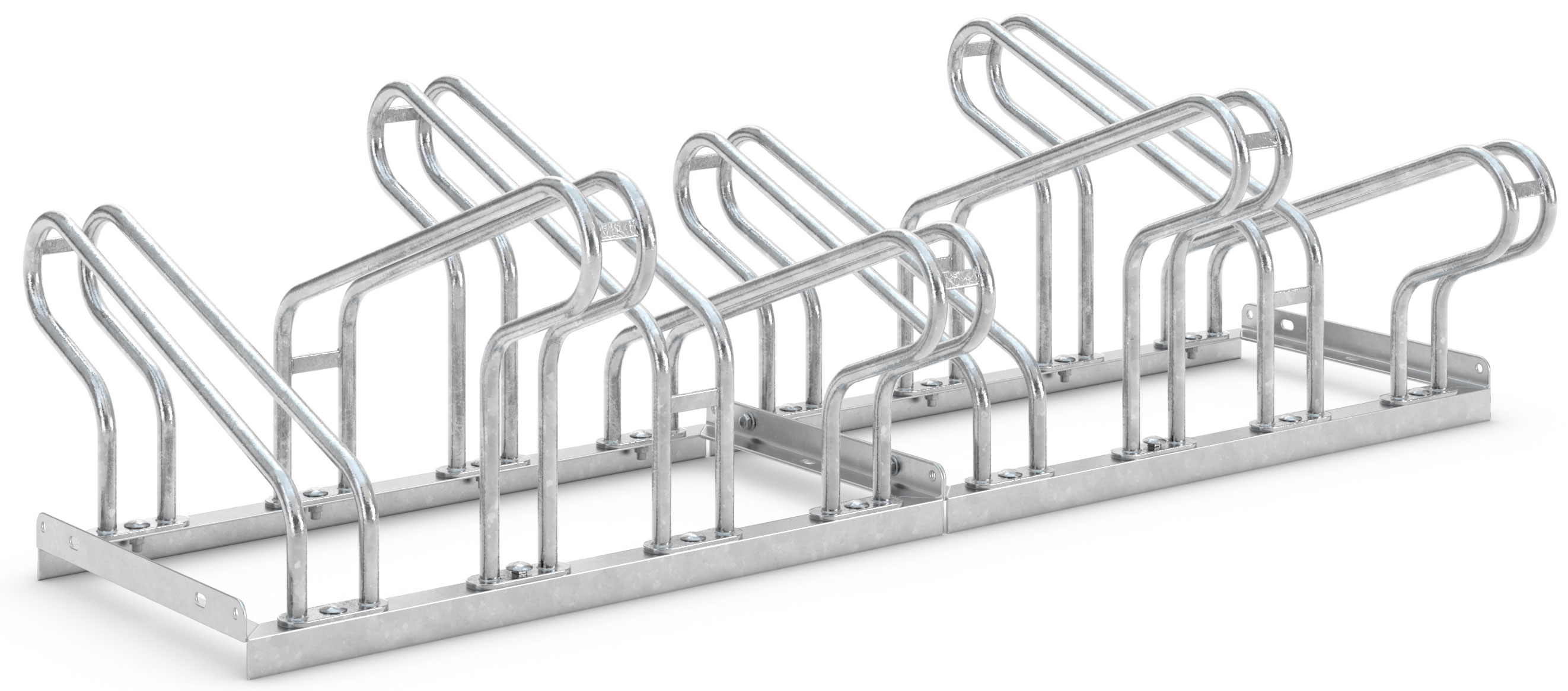 WSM Fahrradständer Bügelparker 2158 BF Stahl - 8 Einstellplätze Fahrradparker einseitig befahrbar breit - Radabstand 390 mm - Bügelparker Stahl verzinkt  (WSM-105700190) Bild-01
