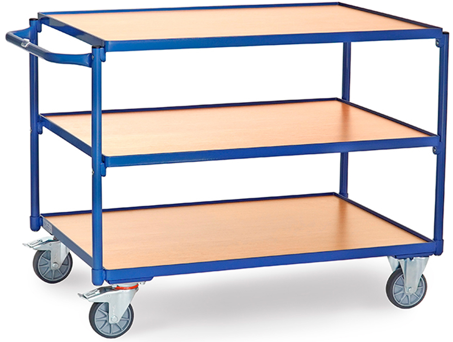 Fetra Tischwagen SW leicht mit drei Holzplattformen 1000 x 700 mm