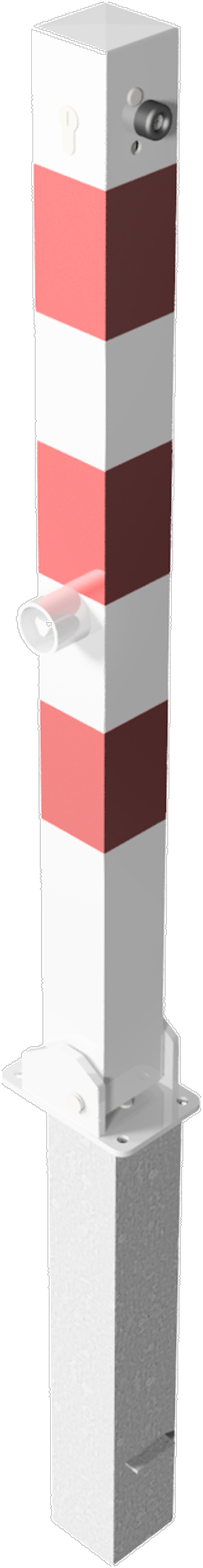 Schake Absperrpfosten UHPoD 70 x 70 mm weiß | rot