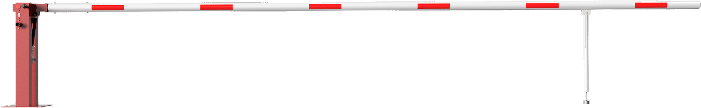 Schake Schranke mit Gasdruckfeder und Pendelstütze - Schrankenbaum Ø 80 mm ODDP - 6000 mm