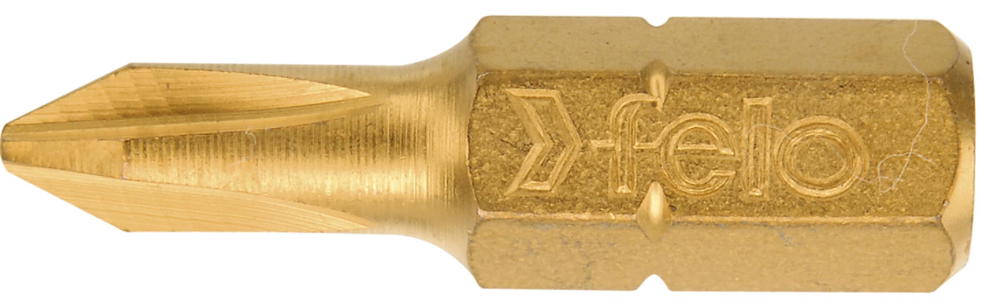 Felo TiN Bit C 6,3 Kreuzschlitz Phillips Grabber PH 2 x 25 mm - VE 10 Stück Kreuzschlitz Schrauben Bit Phillips extra slim - Titan-Nitrid Serie (FL-02200270-VE10) Bild-01