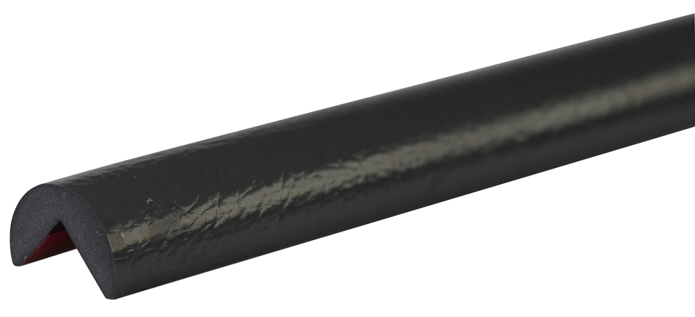 Knuffi Eckschutzprofil Typ A Ø 40 mm anthrazit PU - 1,00 m Standard Warnschutz Profil Rundprofil mit Winkelaussparung aus Polyurethan - Eckprofil einfarbig mit selbstklebenden Kanten (SM-PA-100063) Bild-01