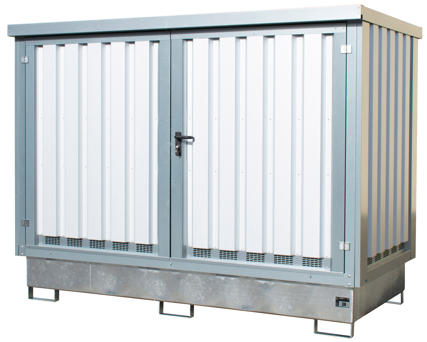 Bauer Gefahrstoffdepot Stahl GD-E|IBC 2 Gefahrstoffschrank verzinkt - Gefahrstofflager für 2 IBC-Container (BA-4495-33-1000-7) Bild-01