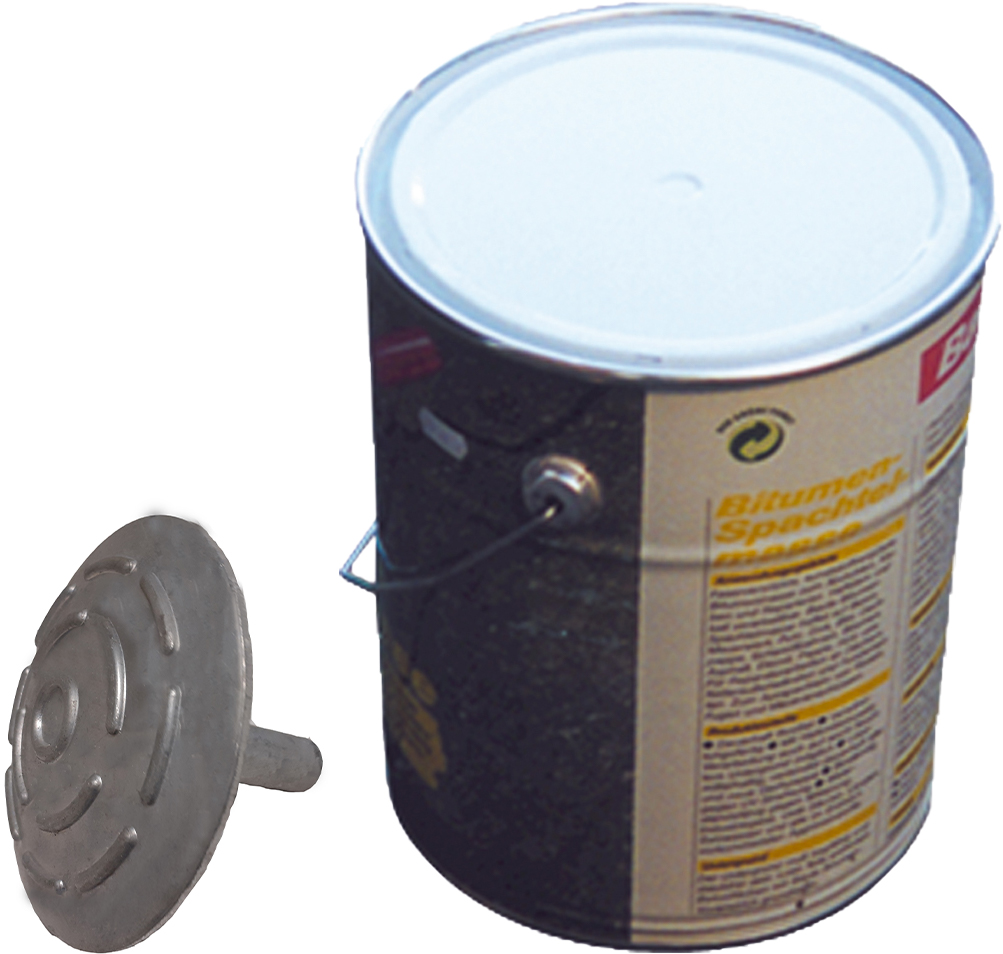 Schake Alumarkierungsnagel Ø 100 mm mit Schaft - ohne Reflexlinsen - hawego Set 10 Markierungsknöpfe Alu ohne Relflexlinsen - Zweikomponenten Kleber 10 kg (SK-39129-H10) Bild-01