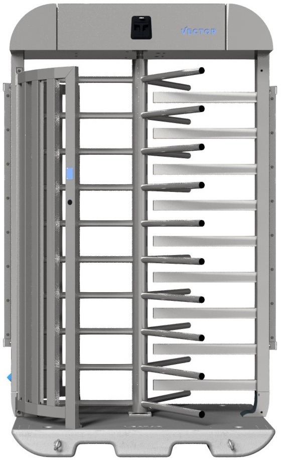 Schake Vector V-Turnstile-Compact verzinkt - elektromechanisch - Doppelstabzaunmodul Drehkreuztunnel mobil zur Geländesicherung - Stahl verzinkt - Bedienung elektromechanisch (SK-VPDK23VOD0278) Bild-01