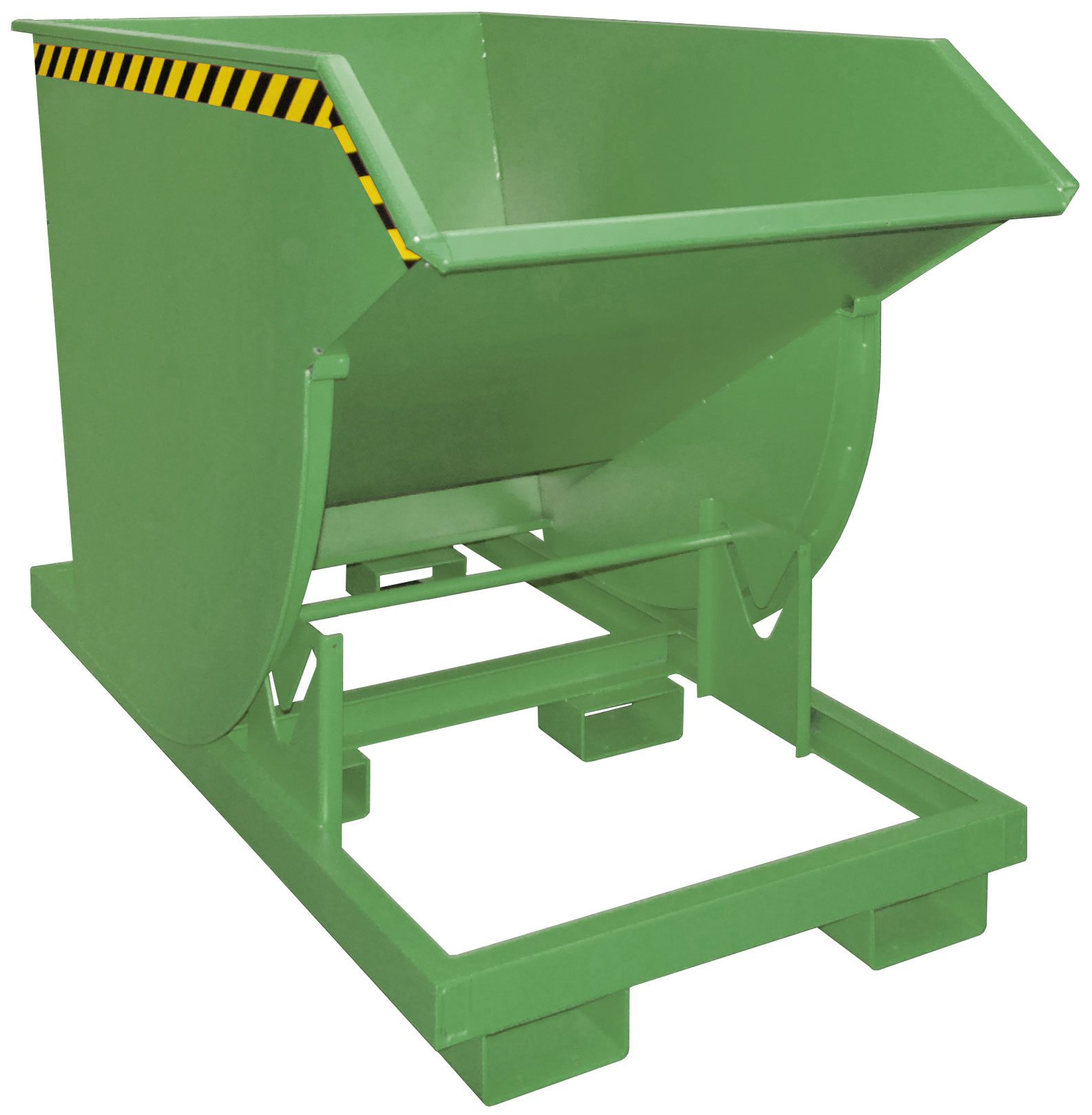 Bauer Abrollkipper BKM-100 - RAL 6011 Kippmulde 1000 Liter für Stapler - Schuttmulde resedagrün pulverbeschichtet (BA-4460-04-0000-4) Bild-01