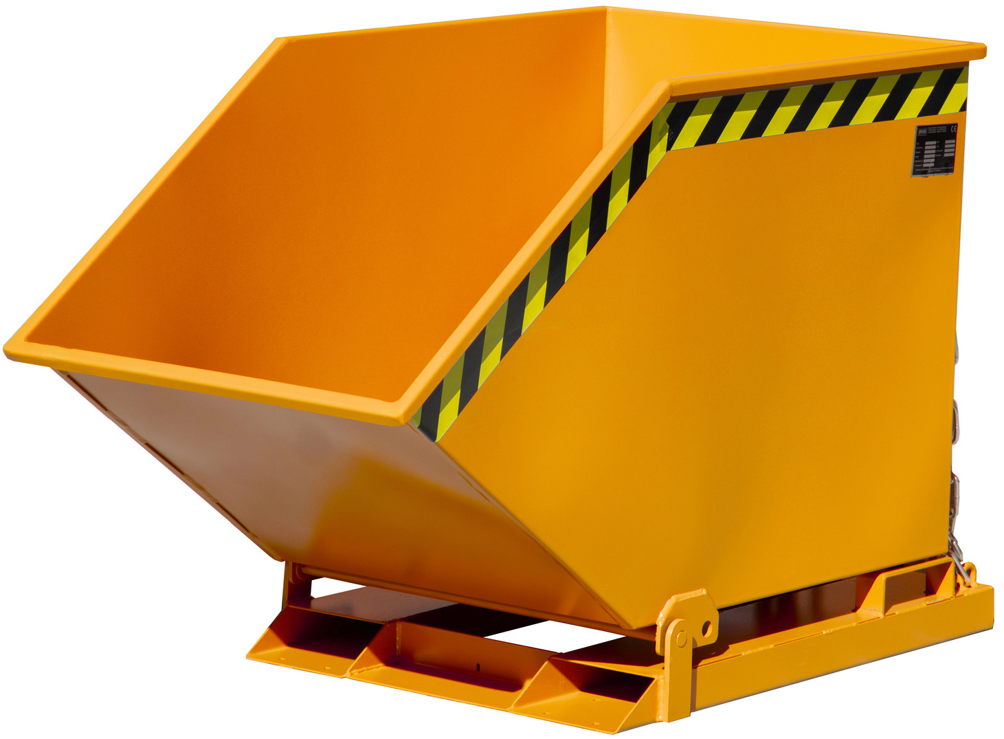 Bauer Muldenkipper KK-400 - RAL 2000 Kippmulde 400 Liter für Stapler - Schuttmulde gelborange pulverbeschichtet (BA-4541-02-0000-1) Bild-01