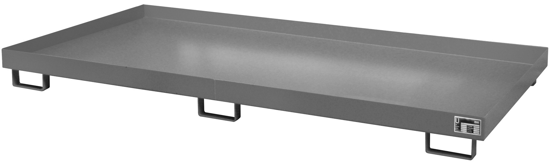Bauer Regalwanne Stahl RW 2700-1 - RAL 7005 Auffangbehälter ohne Gitterrost für Regalfeldlänge 2700 mm - Stahlwanne mausgrau pulverbeschichtet mit 240 Liter Auffangvolumen (BA-4518-41-0000-5) Bild-01